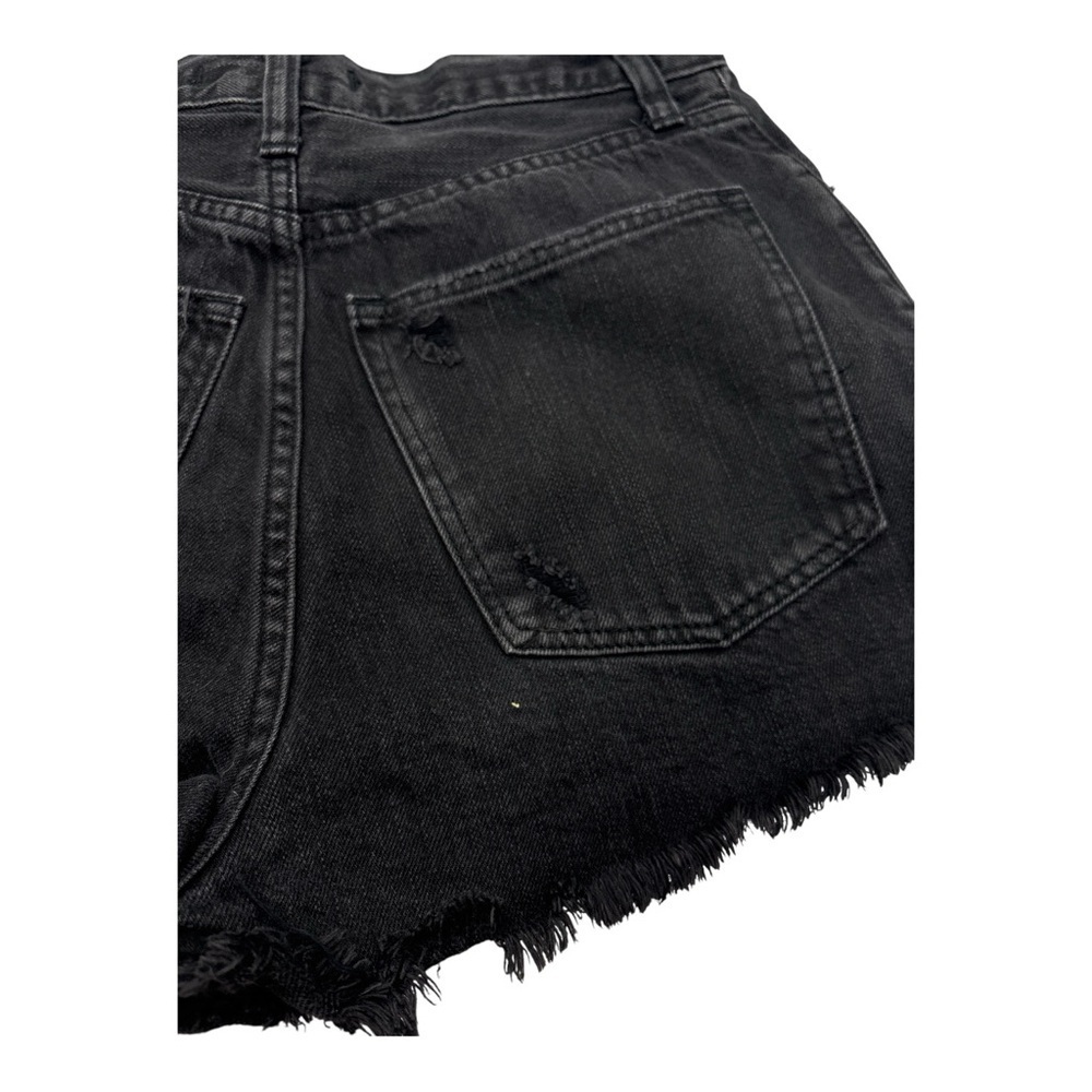 Abercrombie & Fitch High Waist Distressed Black Denim Short Sz 28 - Picture 9 of 10
